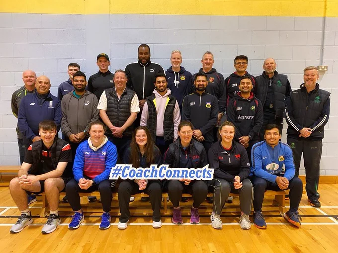 All of our newly qualified core coach coaches with their coach developers all smiles after a fantastic four days of face to face learning