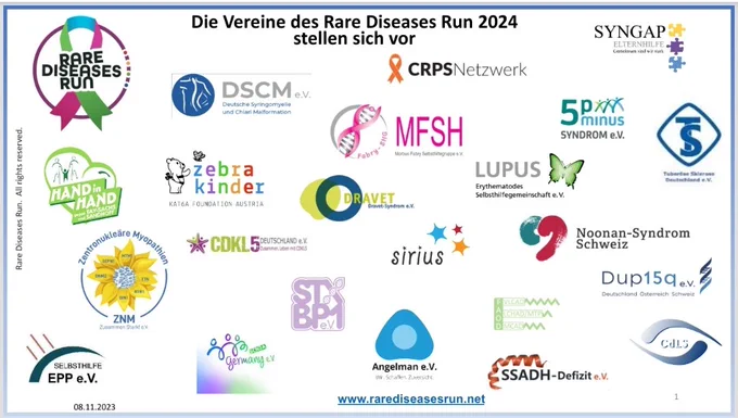 Die Vereine des RareDiseasesRun 2024 stellen sich vor

22 Logos der teilnehmenden Vereine