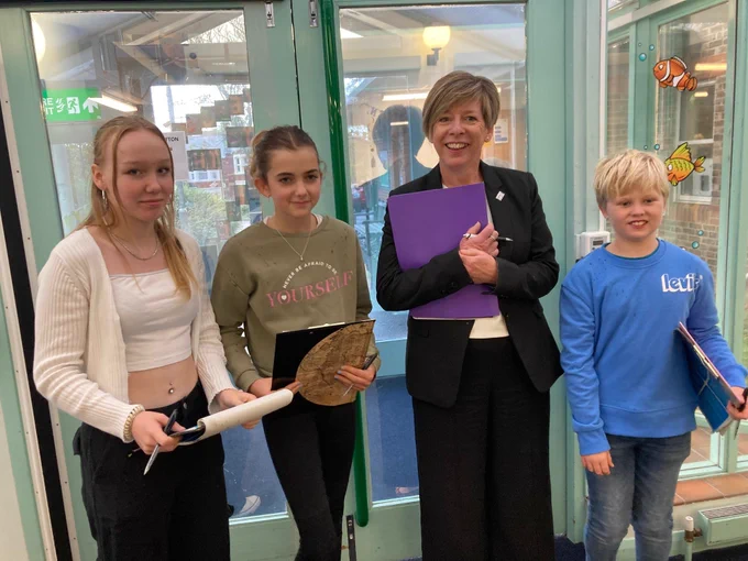 Jo Howarth and three young people