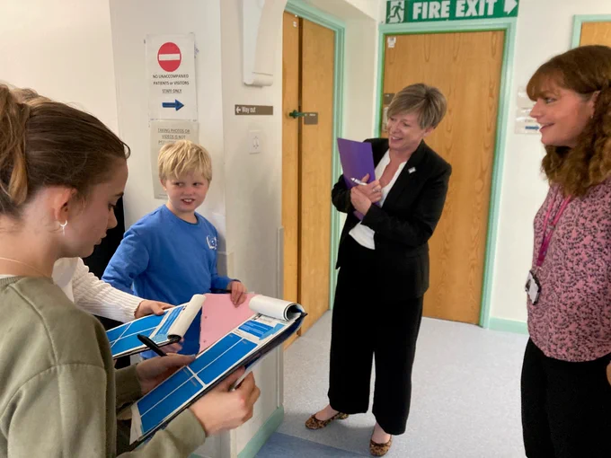 Jo on the wards with young people