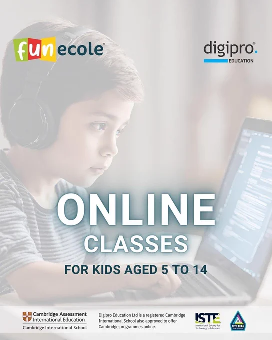 𝑫𝒐𝒏'𝒕 𝒎𝒊𝒔𝒔 𝒐𝒖𝒕 𝒐𝒏 𝒕𝒉𝒊𝒔 𝒐𝒑𝒑𝒐𝒓𝒕𝒖𝒏𝒊𝒕𝒚! 

As of today, Digipro Education Ltd proudly stand among 16 certified physical and online Cambridge International schools. Our goal is to elevate your child's learning experience to international standards that both inspire and challenge.

*** FUNecole®, developed by Digipro is a learning platform designed for younger students, offering a user-friendly interface, advanced search options, and comprehensive support resources for educators. The resources, including teaching guides, projects, videos, and formative assessments, provide a holistic and student-centered approach to learning.

Why choose FUNecole?
✨ An all-in-one platform for a holistic ONLINE learning experience.
✨ Engaging online content that transforms learning into a FUN adventure.
✨ Online videos that simplify even the most complex concepts.
✨ Online assessments to seamlessly track your progress and understanding.