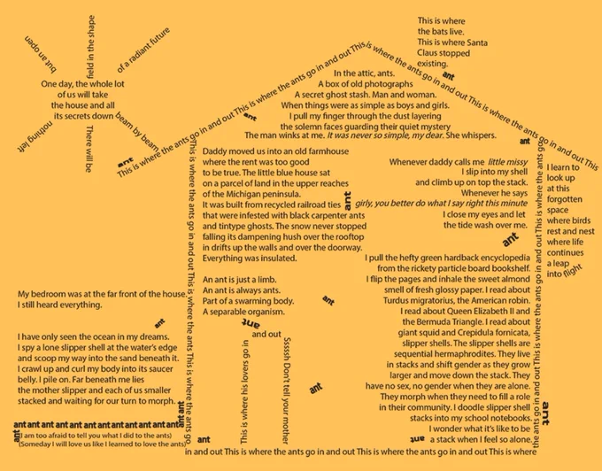 Poem in the shape of a house. Larger image and alt text available at link.