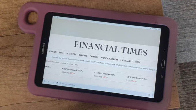 Financial Times website running on hublet