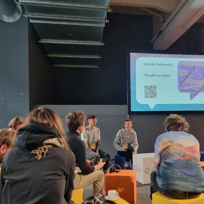 Workshop discussion with a small group of people.