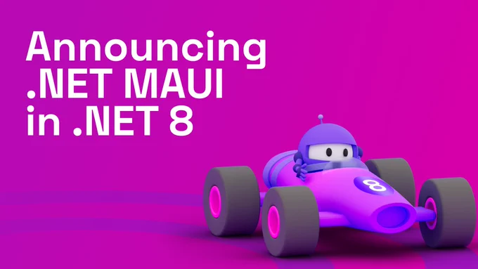 text reads: Announcing .NET MAUI in .NET 8