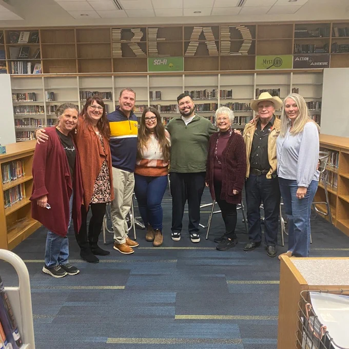 Thank you to the family and friends of longtime cCHS librarian, Kim Mitchell! They presented the school library with a $15,000 donation in her memory. Her impact will continue. #BDP