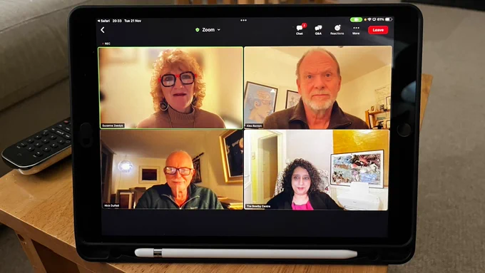 Picture of a zoom call. 