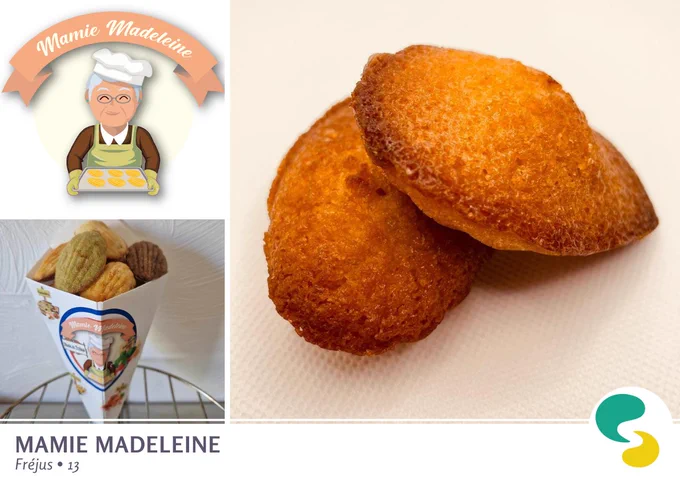 🤩 𝗖𝗿é𝗮-𝗦𝗼𝗹 𝘀𝗼𝘂𝘁𝗶𝗲𝗻𝘁 #MamieMadeleine, madeleines artisanales provençales à Fréjus. Un goût unique et un moelleux incomparable avec 10 saveurs sucrées, 5 salées et des éditions limitées.
ℹ️ 07 49 71 49 31
🔴 A la recherche d'un financement : https://bit.ly/Creasol_contact