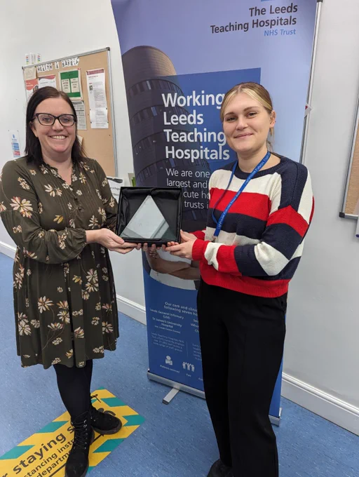 Pictured: Lucy Oswald, Apprenticeship and Employability Co-ordinator at the Trust, and Eva Basar, Job Coach from Lighthouse Futures specialist college, our partner in delivering the programme.