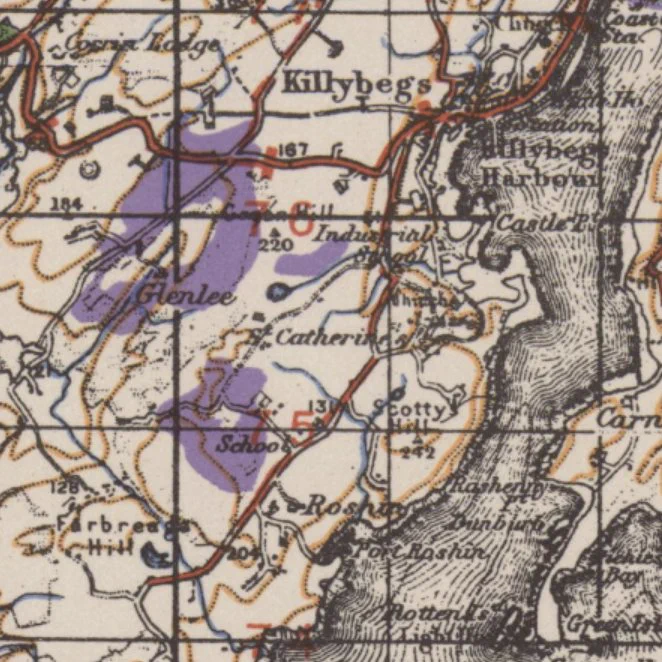 detail of Killybegs, County Donegal, from Ordnance Survey one-inch bogs edition map, 1942