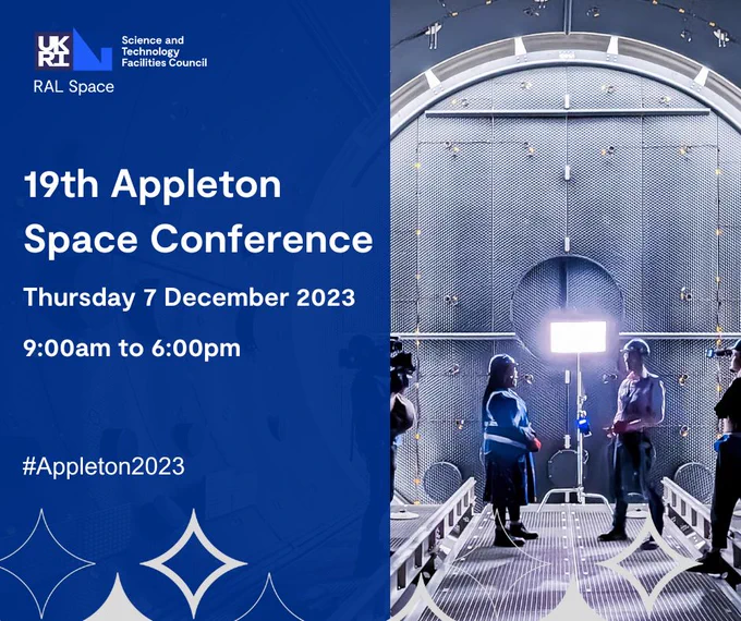 19th Appleton Space Conference
Thursday 7 December 2023
9:00am to 6:00pm
