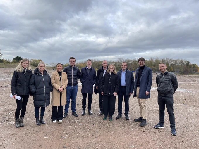 Photo of the multi-disciplinary team appointed to create the design brief for Liverpool's Festival Gardens Development Zone.

Pictured L-R is: Mariel Wallin, shedkm, Part II Architectural Assistant; Pia Berg, Metropolitan Workshop LLP, Studio Lead; Lucy Muir MRICS, Montagu Evans, Senior Surveyor; Oliver Maury, Montagu Evans, Head of Development Advisory; Ian Killick, shedkm, Architect Practice Director; Simon Hope, Mace, Operations Director Development Advisory; Alexandra B., Metropolitan Workshop LLP, Associate Architect; Ian Harrison, Mace, Operations Director Development Advisory Lead; Ian McIver, Mace, Senior Manager Development Advisory and Tom Mitchell Metropolitan Workshop LLP, Architect and Partner.