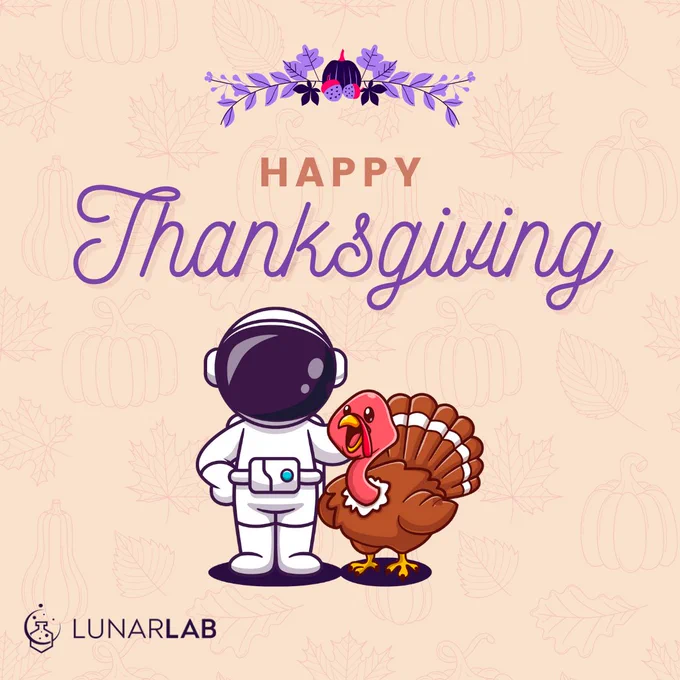 Title reads as "Happy Thanksgiving!". There's a graphic with an astronaught and a turkey. 