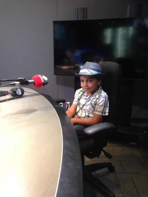Image of Jackson at the Metro Morning interview desk in 2016