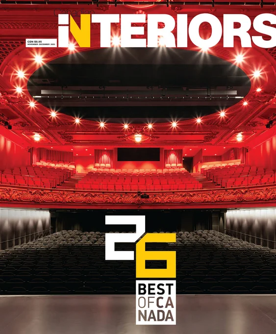 Canadian Interiors November/December 2023 issue featuring the 26th Best of Canada Awards Winners
