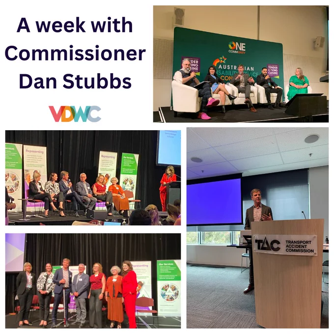 A week with Commissioner Dan Stubbs - Dan speaking at the HumanAbility National Forum in Canberra, the TAC Clinical Panel in Geelong and the Australian Disability Service Conference and Awards at the Melbourne Convention Centre.
