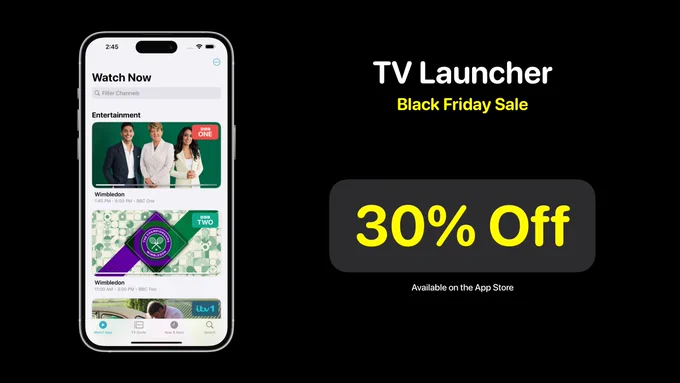 Screenshot showing TV Launcher discount