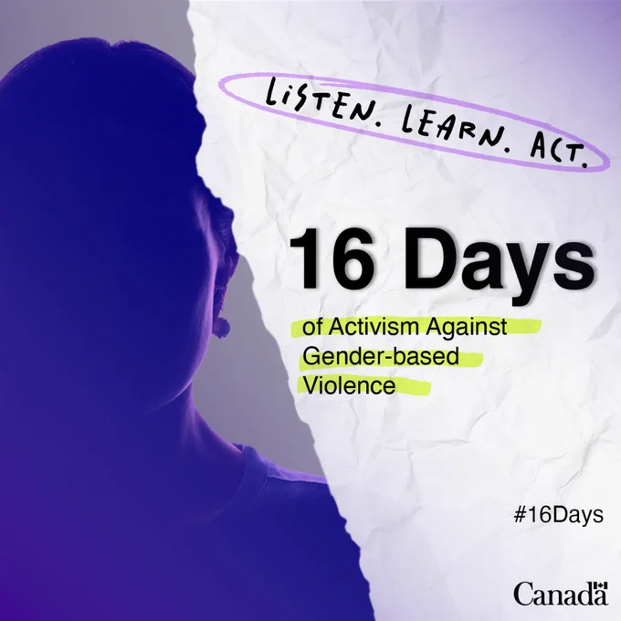 Listen. Learn. Act. 16 days of activism against gender-based violence