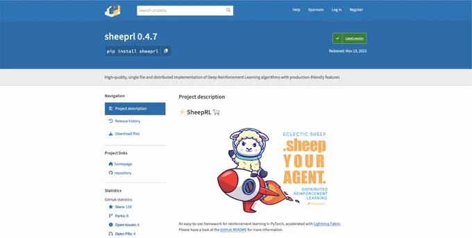 Orobix - Reinforcement Learning - SheepRL 🐑 - https://eclecticsheep.ai