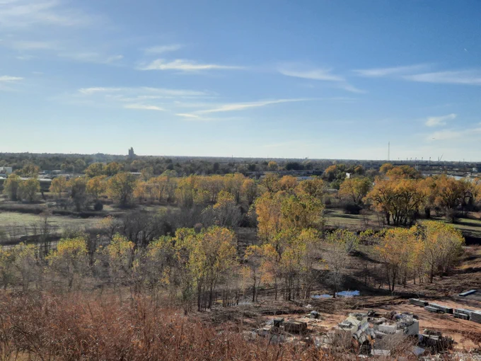 Urban riverine forest in Oklahoma City.