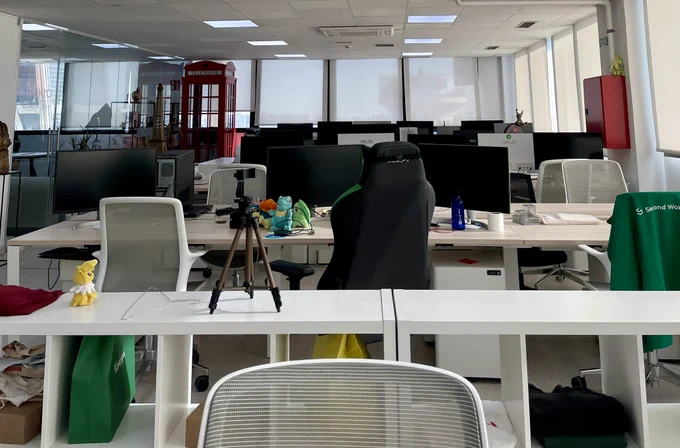 Empty office on a Saturday morning