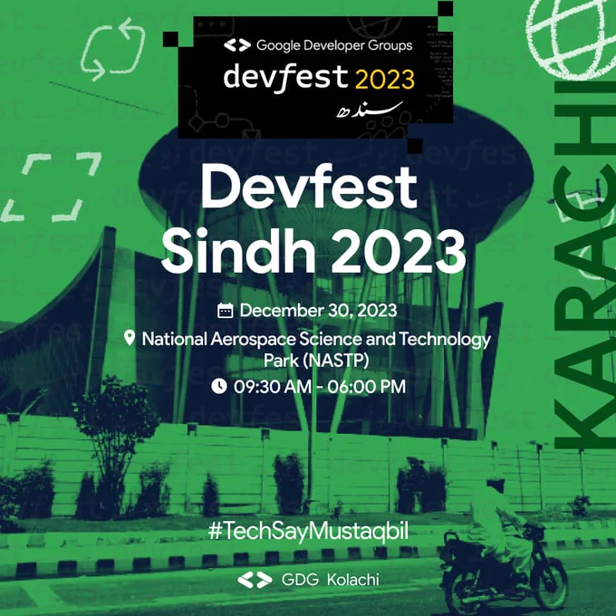 📢Devfest Karachi Venue Alert

We know you are eager to know where Devfest Karachi 2023 is headed. Well, here's the answer. Devfest Karachi 2023 #TechSayMustaqbil will be held at NASTP (National Aerospace Science and Technology Park). NASTP is one of Aviation City Pakistan's most important projects is one of the most fascinating and vibrant places in the vicinity. Located in the heart of Karachi at Shahrah e Faisal, we are eager to host our Karachi fellows over there!!

Register Now: bit.ly/devfest-sindh-23

#wtm #wtmhyd #DevFestSindh #DevFest2023 #DevFest #GoogleDevelopers
