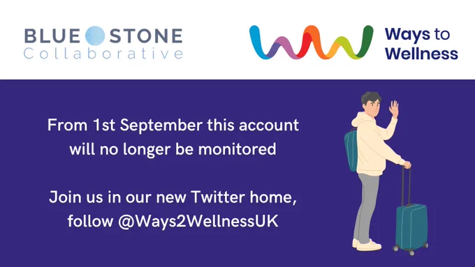 From 1st September this account will no longer be monitored

Join us in our new Twitter home, follow @Ways2WellnessUK