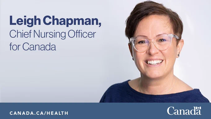 Alt text: head shot of Leigh Chapman, Chief Nursing Officer for Canada  Image text: Leigh Chapman, Chief Nursing Officer for Canada