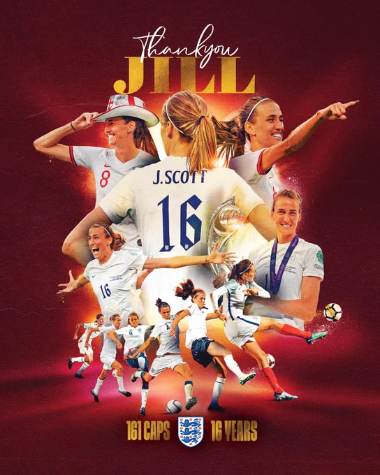 Thank you, Jill. 161 caps, 16 years.