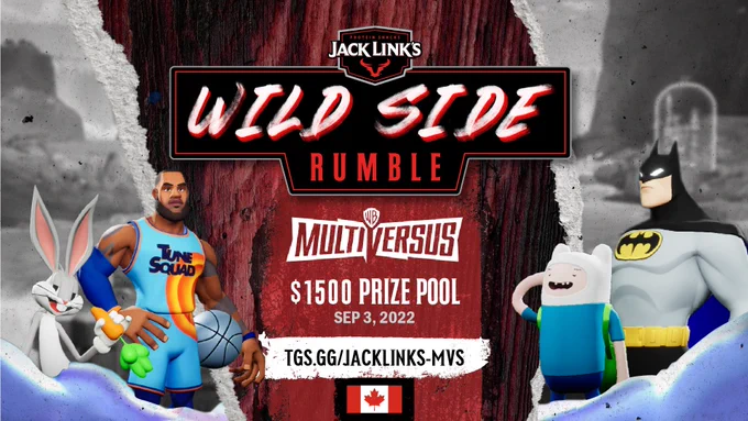A graphic for the Jack Link's Wild Side Rumble with Batman, Finn, Lebron and Bugs Bunny