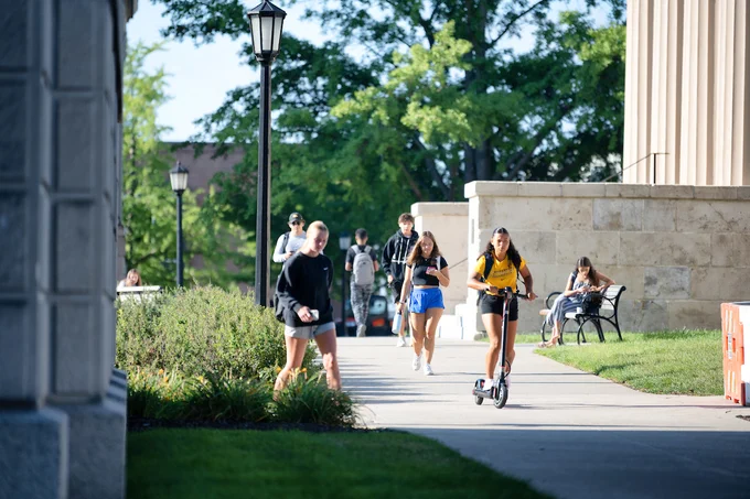 Students on the pentacrest