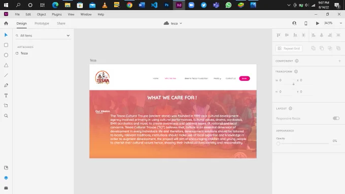 my design of the site