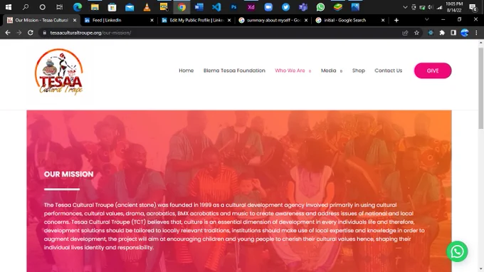 my work being used on the website