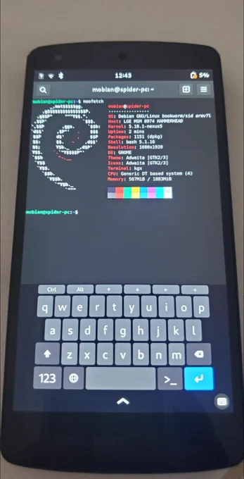 N5 running Mobian