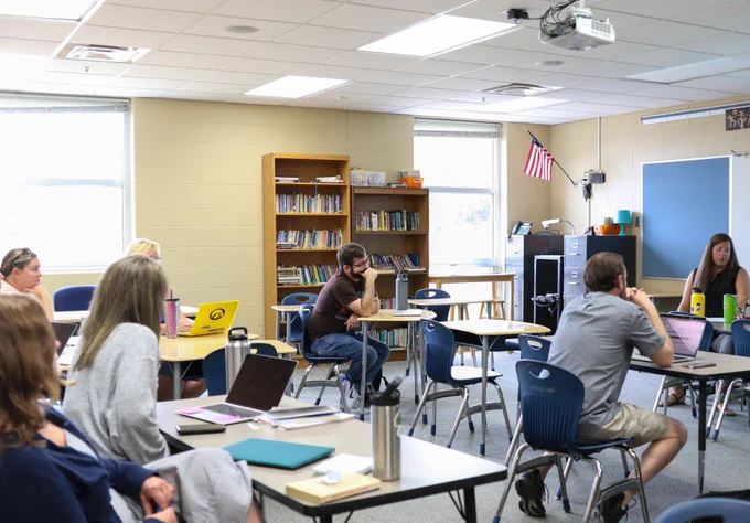 teachers in a classroom learning for professional development