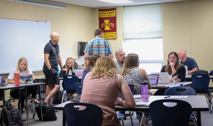 teachers in a classroom learning for professional development