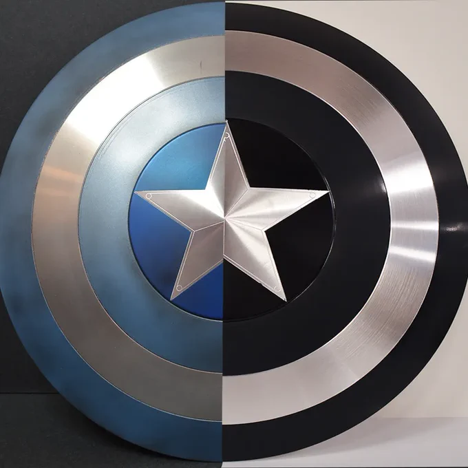 Stealth Shield and Black Captain America Shield both Made by Comic Sandwiches