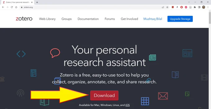 Zotero homepage