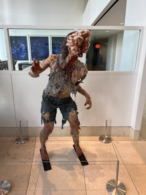 Statue of a clicker from The Last of Us.
