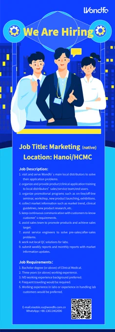 Wondfo is hiring marketing in Hanoi/HCMC