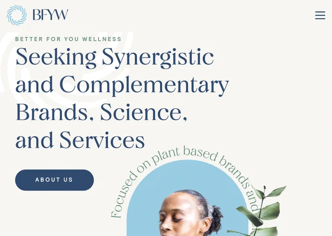 Screenshot of the Better For You Wellness website