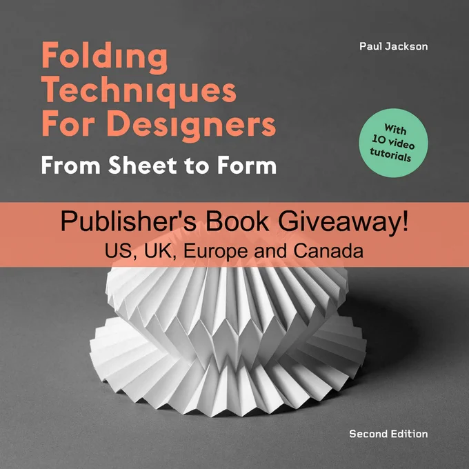book cover of Folding Techniques for Designers Second Edition shows circular, pleated white paper object