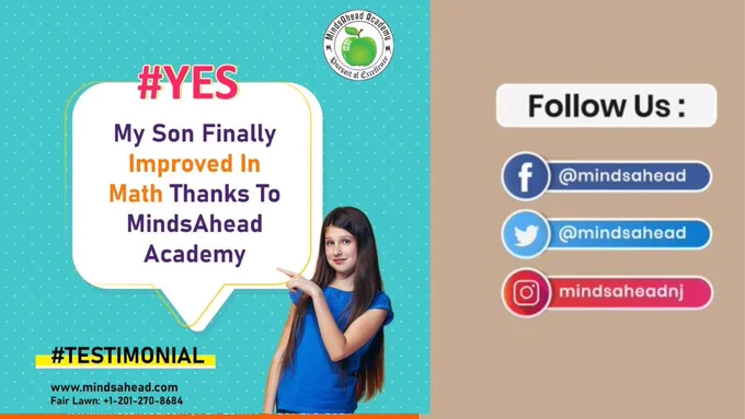 Here is the feedback from Happy Parents...😇

Have a look at what they have said about MindsAhead Academy🏫

Register Now👉 https://mindsahead.com/tutorminds.php

Get Regular Updates:👇

Facebook: https://www.facebook.com/mindsahead

Twitter: https://lnkd.in/gGr8mqK

Linkedin: https://lnkd.in/gry8NkW

#ParentsReview #ParentsTestimonial #Testimonials #Parents #Students #Feedback
#MindsaheadAcademy #kids #education #kidscamp #kidsactivities #adventure
#children #USA #fairlawn #fairlawnnj #tutor #tutoringservices #studysmart #smartstudy #studygoals