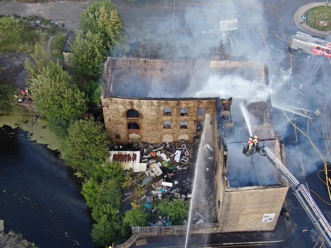 Aerial shot of incident