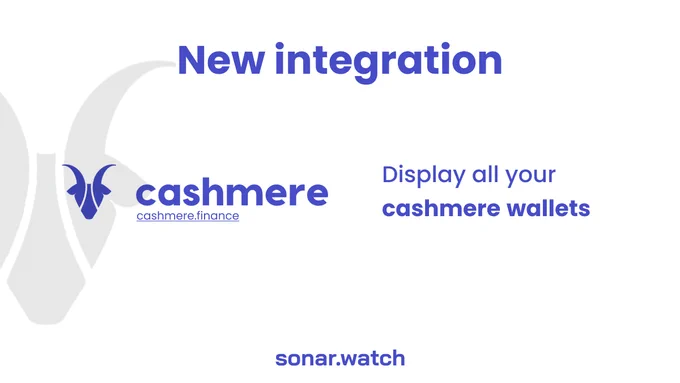SonarWatch now display all vault from cashmere wallet.