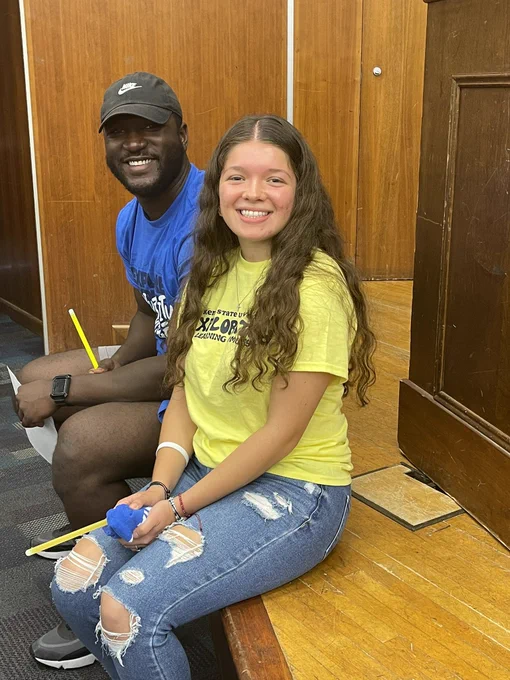 Penelope and Thomas gearing up to kick off our Dean’s  Welcome (University College)
