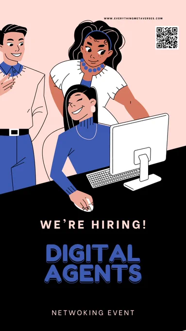 Digital Agents are the Backbone of the #Metaverses.  Connect with our Community.  6 am.  EST.  ALL are welcomed
