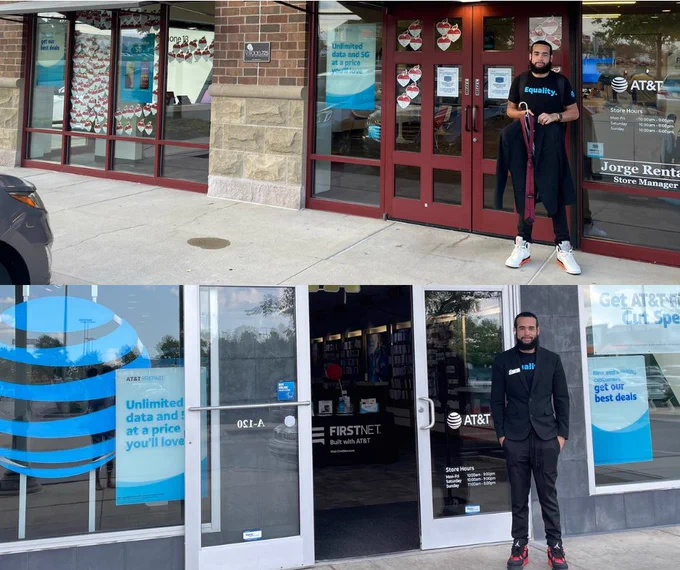 Top: Jorge at his old store
Bottom: Jorge at his new store