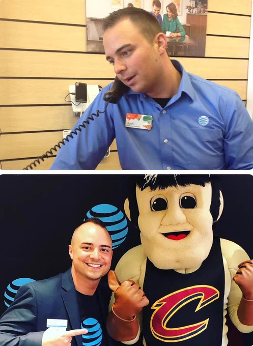 Top: Josh on the job
Bottom: Josh at an AT&T event