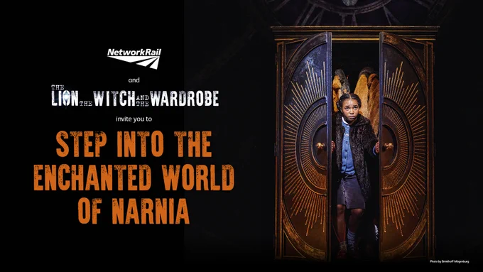 Graphic advertising Network Rail's partnership with the Lion, Witch & Wardrobe at London Bridge station